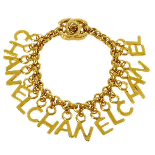 Chanel Turnlock Gold Chain Bracelet 96P