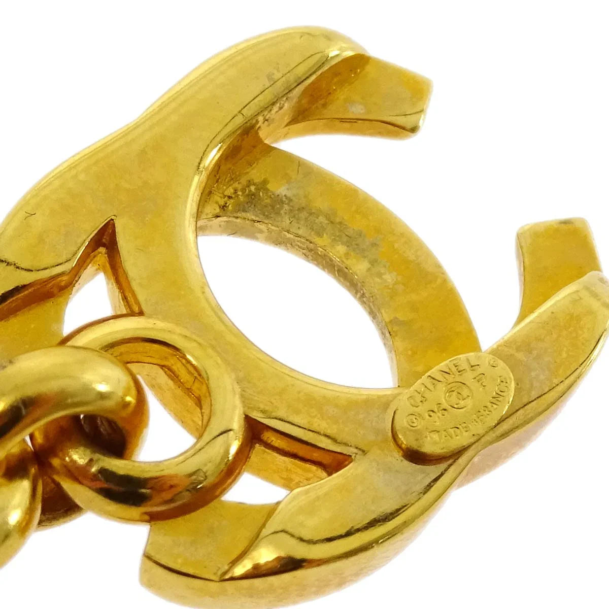 Chanel Turnlock Gold Chain Bracelet 96P