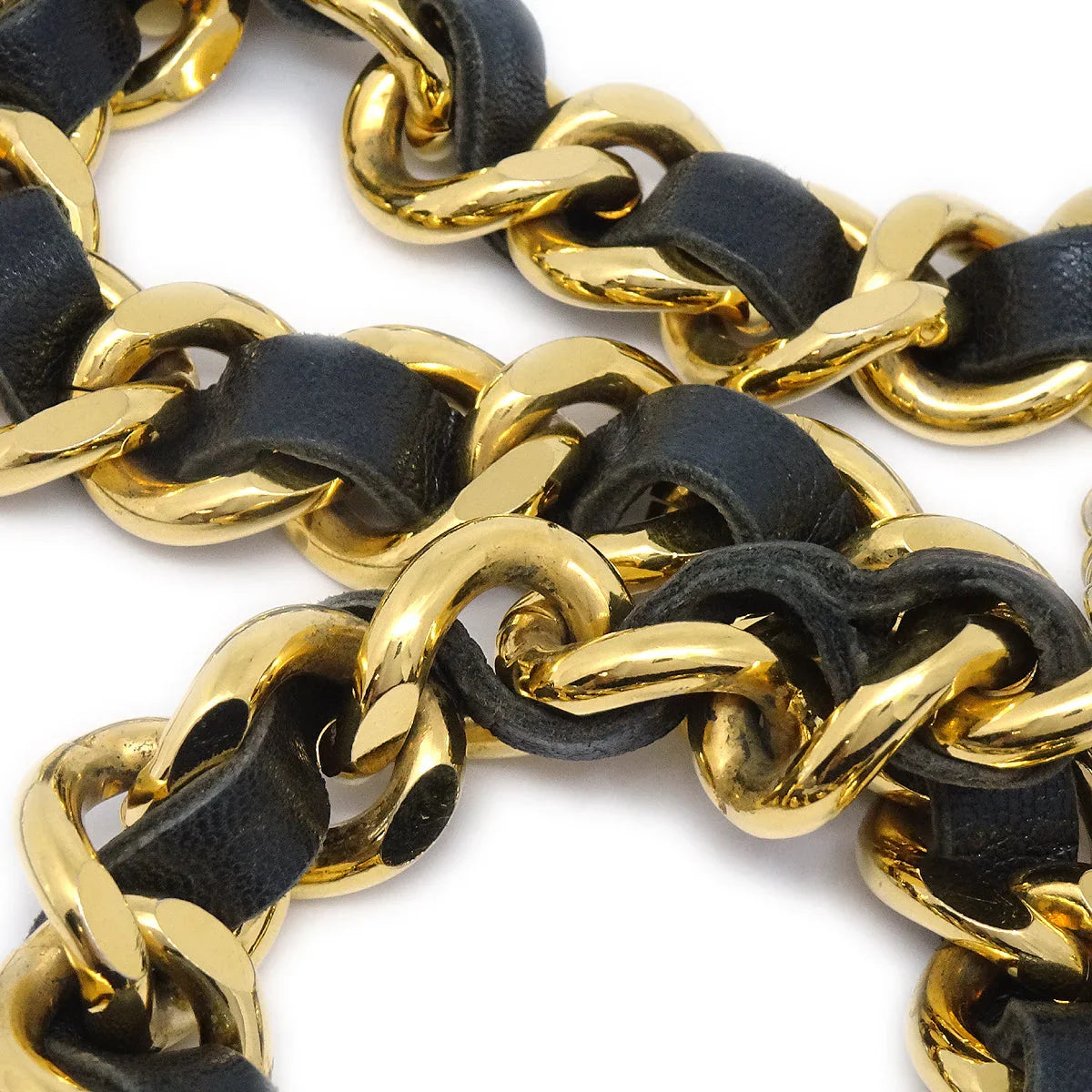 Chanel Medallion Chain Belt Gold Black