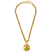 Chanel Medallion Gold Chain Pendant Necklace 94P