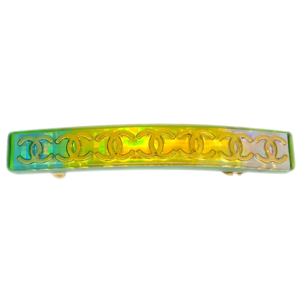 Chanel Hair Clip Hairpin Barrette Yellow 61