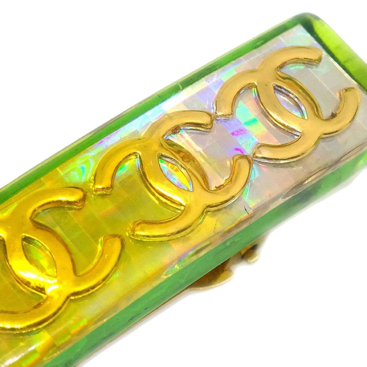 Chanel Hair Clip Hairpin Barrette Yellow 61
