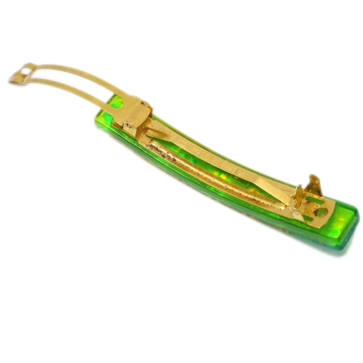 Chanel Hair Clip Hairpin Barrette Yellow 61