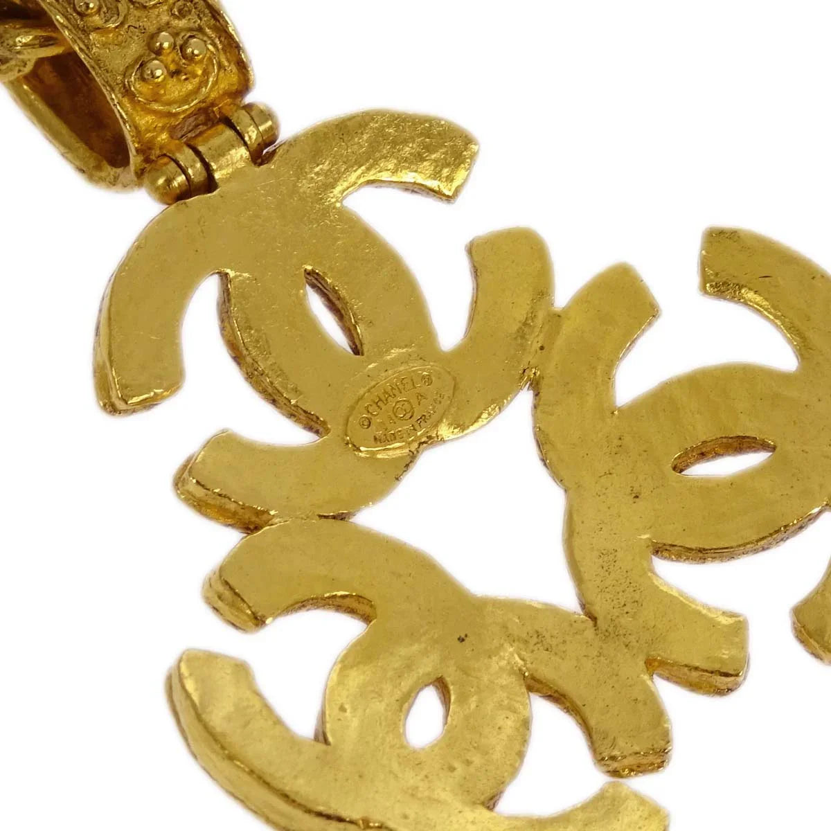 Chanel 1994 Filigree Triple CC Gold Necklace