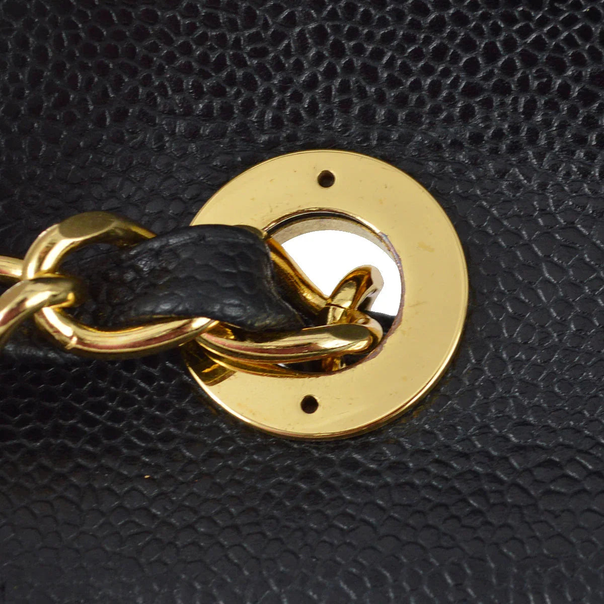 Chanel 1994-1996 Black Caviar Jumbo Chevron Letter Flap Bag