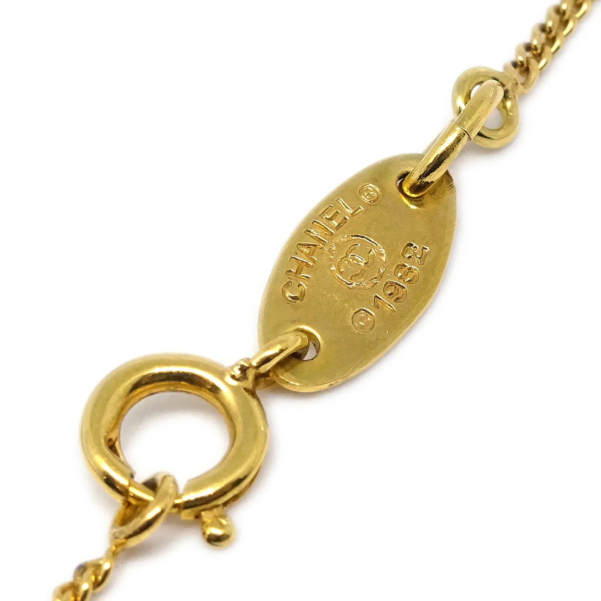 Chanel Mini CC Chain Pendant Necklace Gold 1982