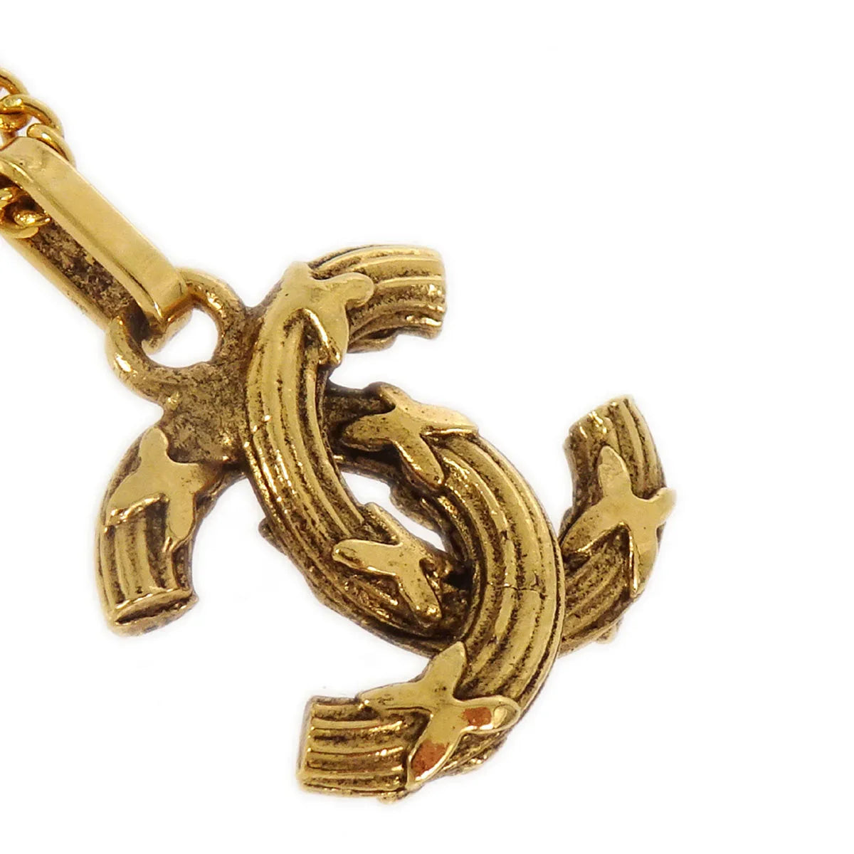 Chanel Mini CC Chain Pendant Necklace Gold 1982