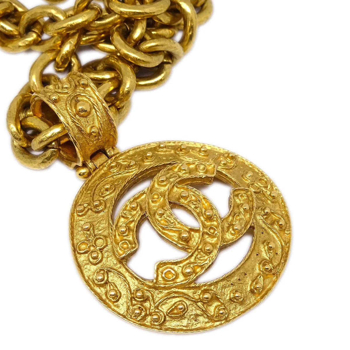 Chanel 1994 Filigree Cutout CC Necklace