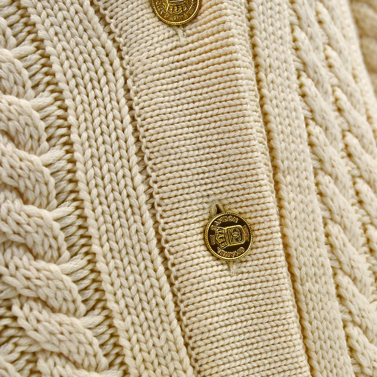 Chanel cable-knit wool long cardigan #38