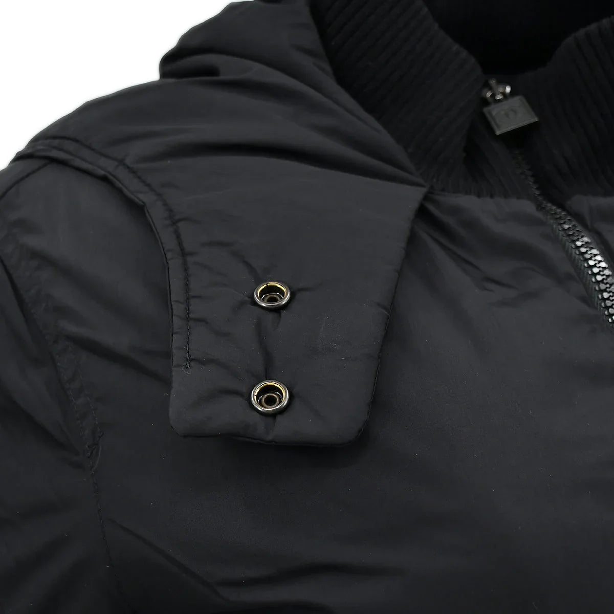 Chanel Sport Line Zip Up Hoodie Jacket Black 07A #38