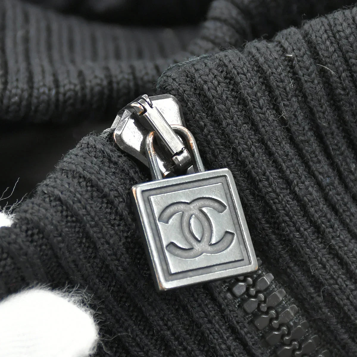 Chanel Sport Line Zip Up Hoodie Jacket Black 07A #38