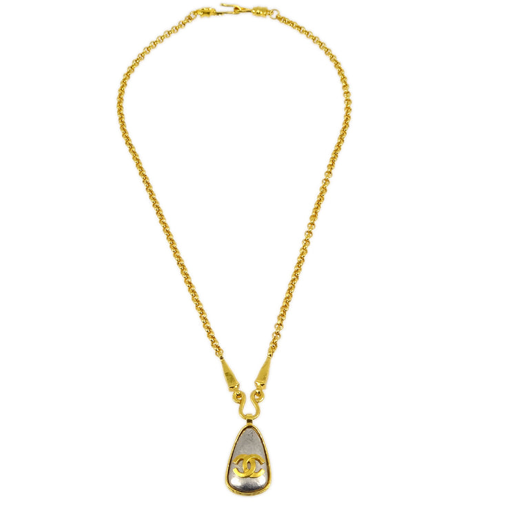 Chanel Chain Pendant Necklace Gold 97A
