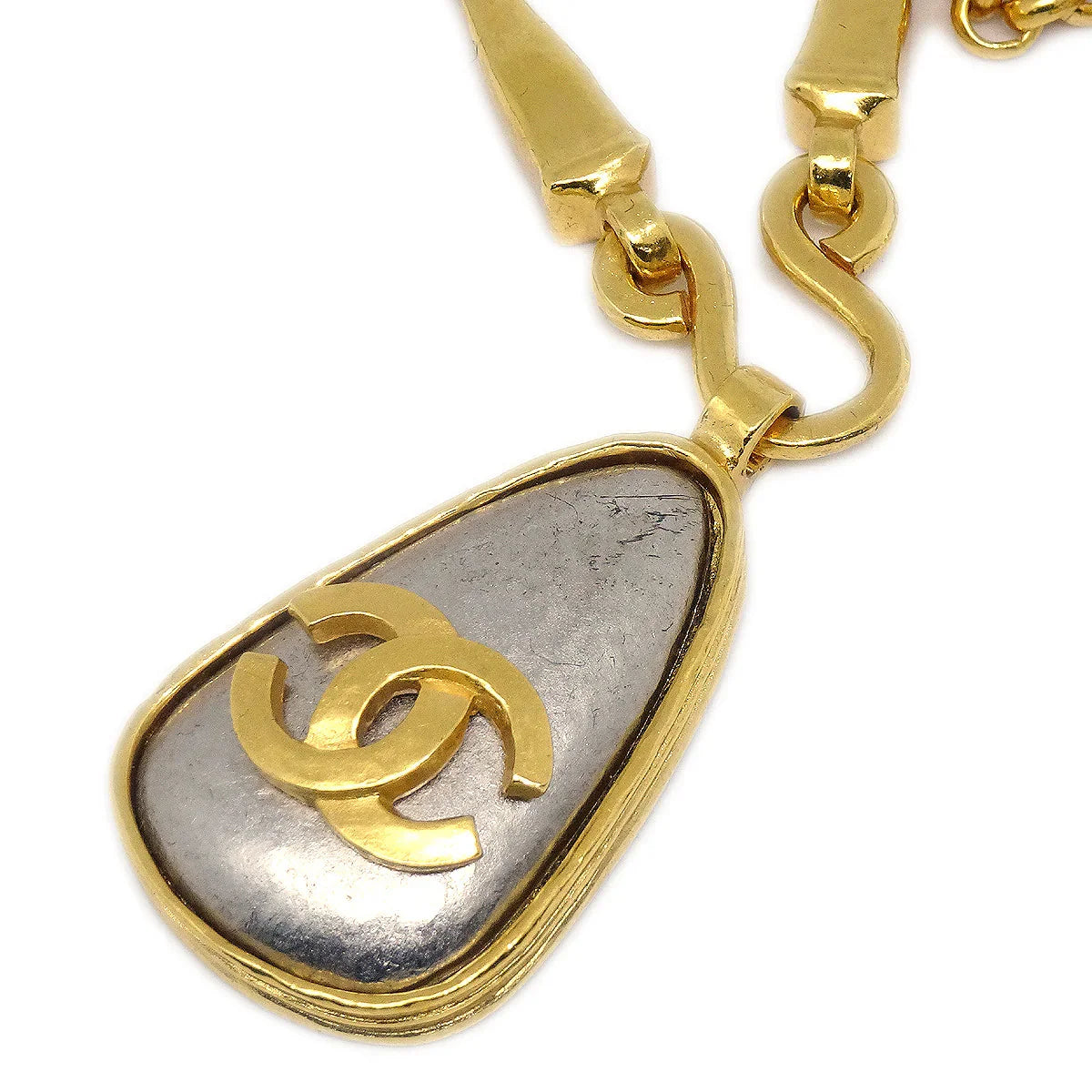 Chanel Chain Pendant Necklace Gold 97A