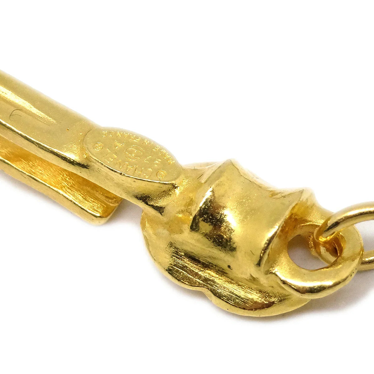 Chanel Chain Pendant Necklace Gold 97A
