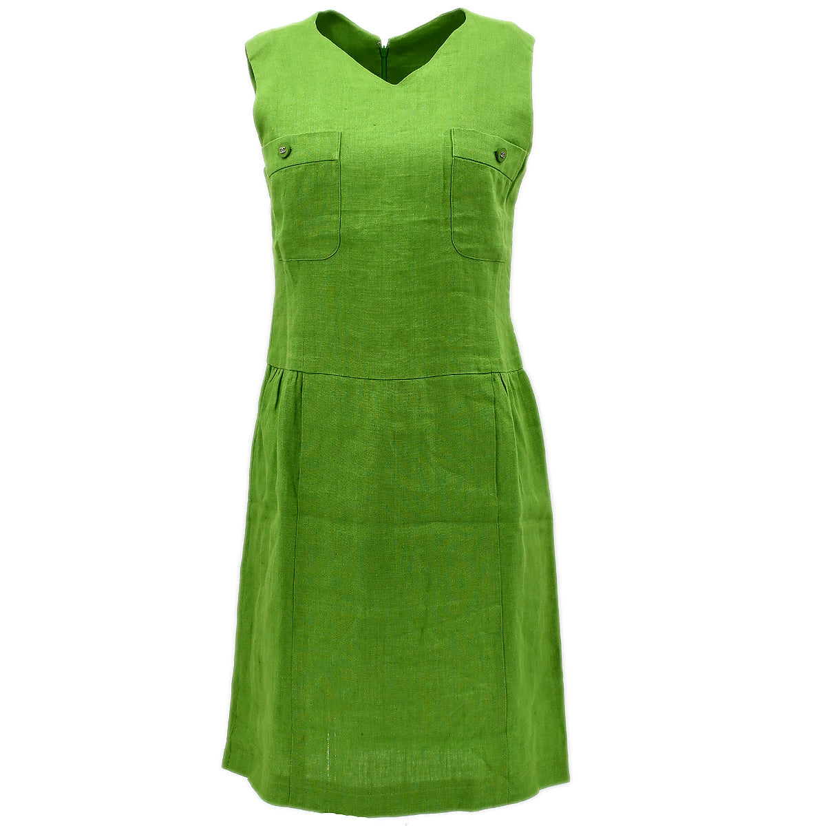 Chanel Sleeveless Dress Green AMORE Vintage Tokyo Chanel Sleeveless Dress Green AMORE Vintage Tokyo