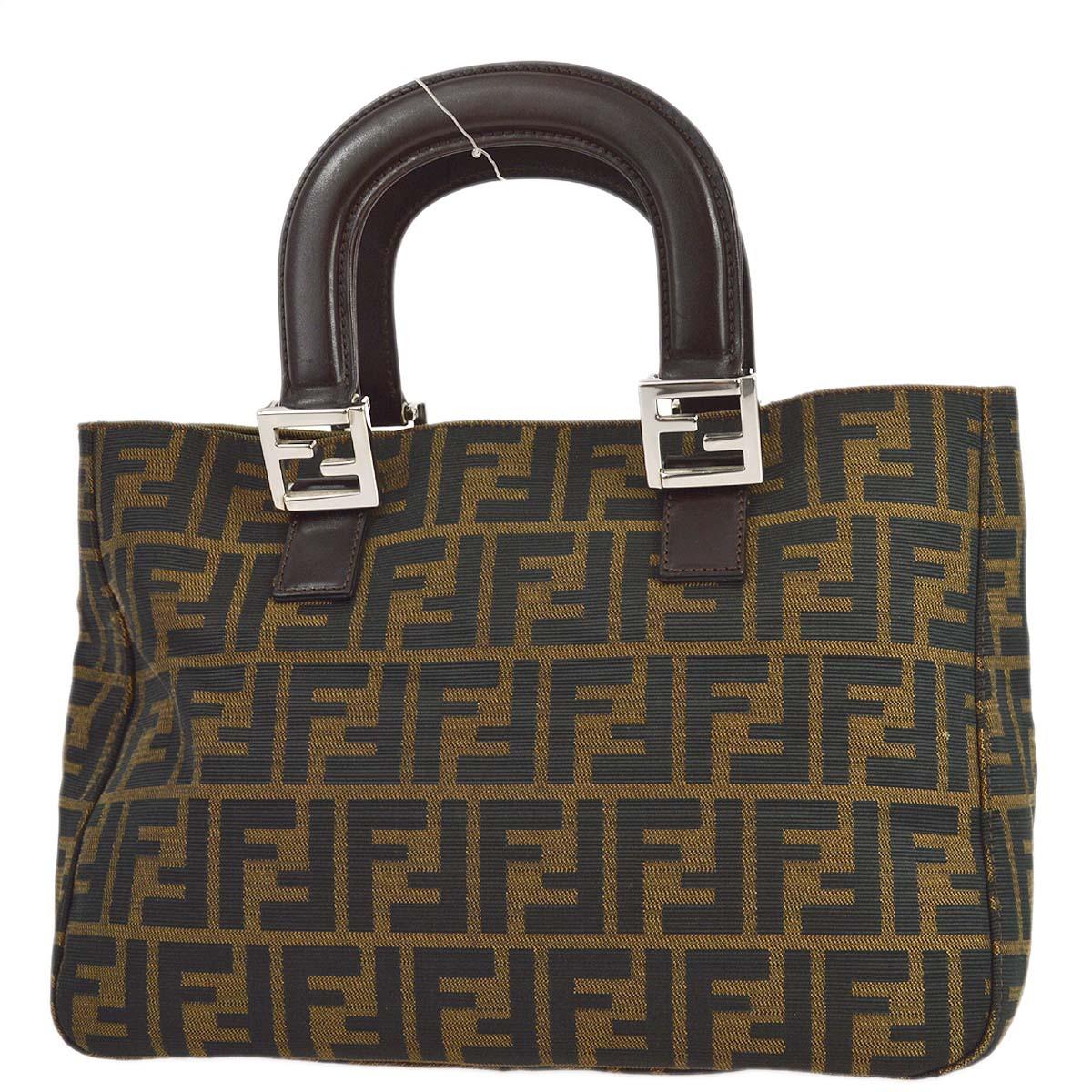 Fendi 2000 Brown Zucca Tote Handbag