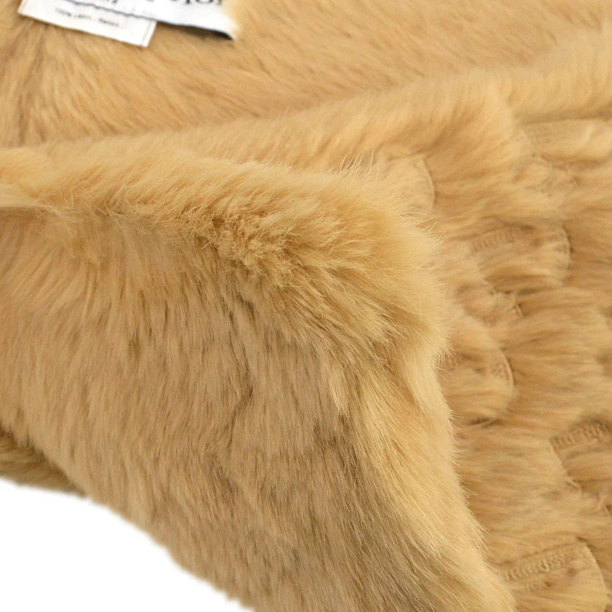 Christian Dior Beige Fur Scarf Stole Small Good