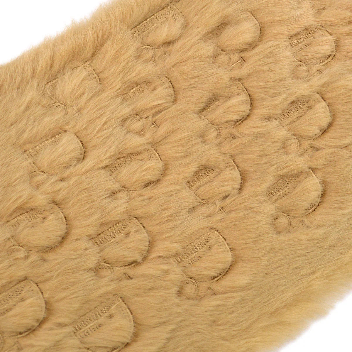 Christian Dior Beige Fur Scarf Stole Small Good