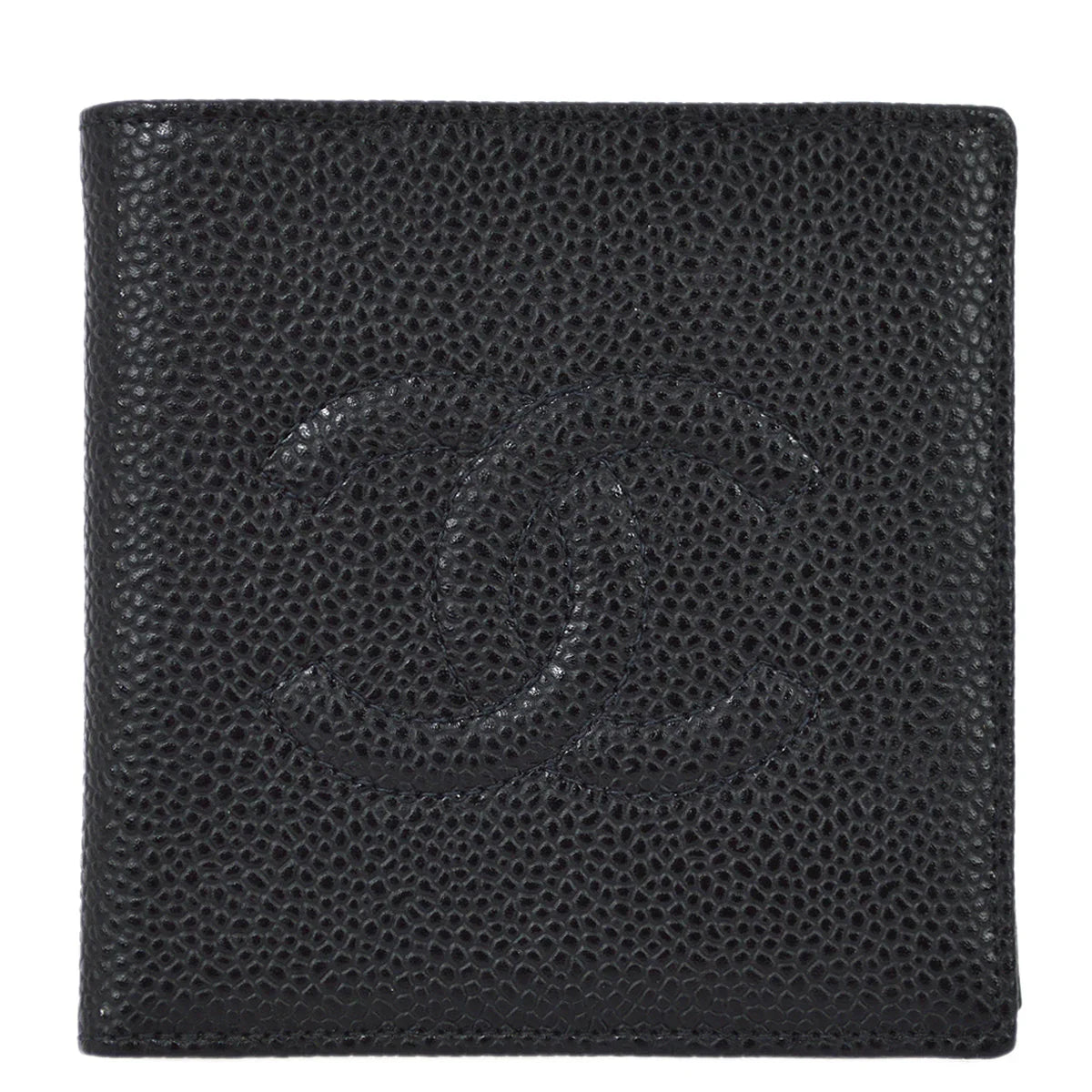 Chanel 2000-2001 Black Caviar Bifold Wallet Purse
