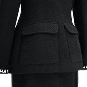 Chanel Setup Suit Jacket Skirt Black 95A #38