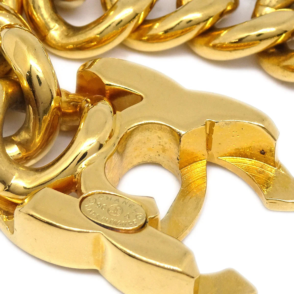 Chanel Turnlock Chain Pendant Necklace Gold 96A