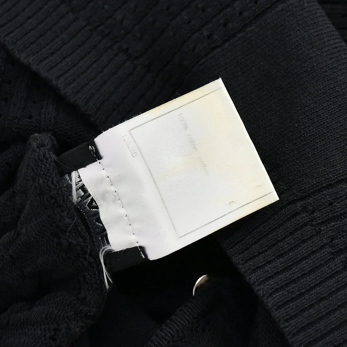 Chanel Short Sleeve Sweater Knit Tops Black 02P #38