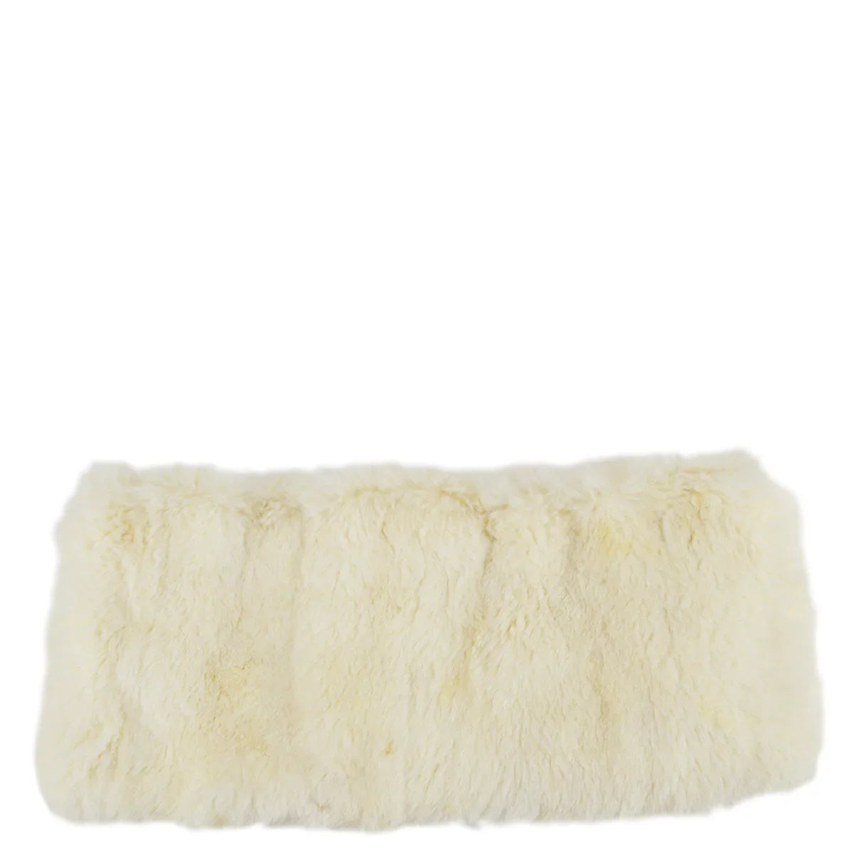 Chanel Fur Shawl Scarf Stole White Small Good