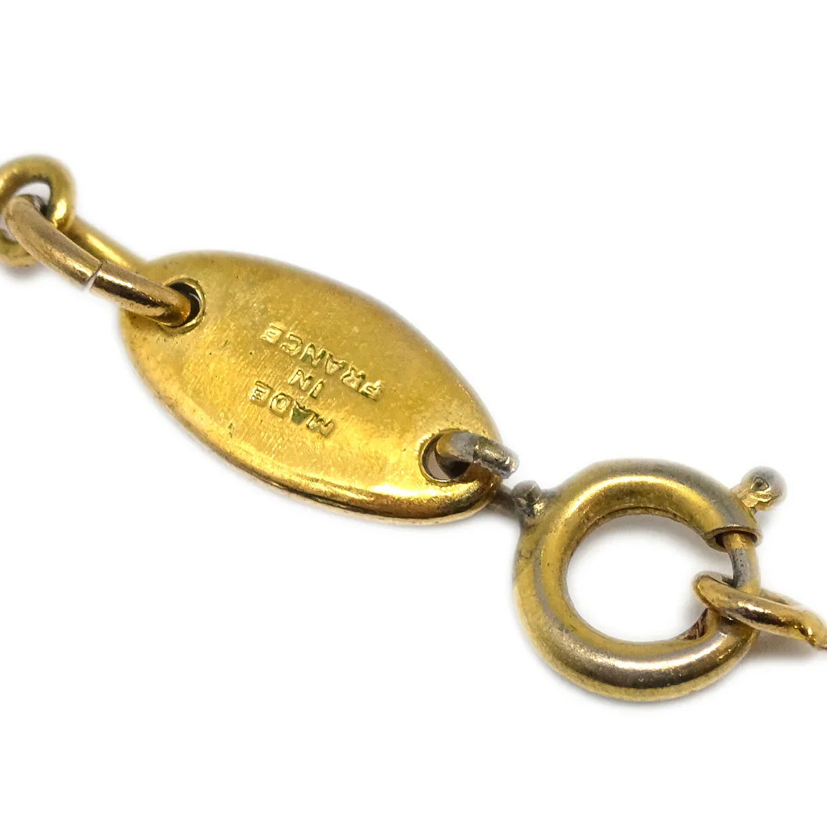 Chanel Mini CC Chain Pendant Necklace Gold 1982