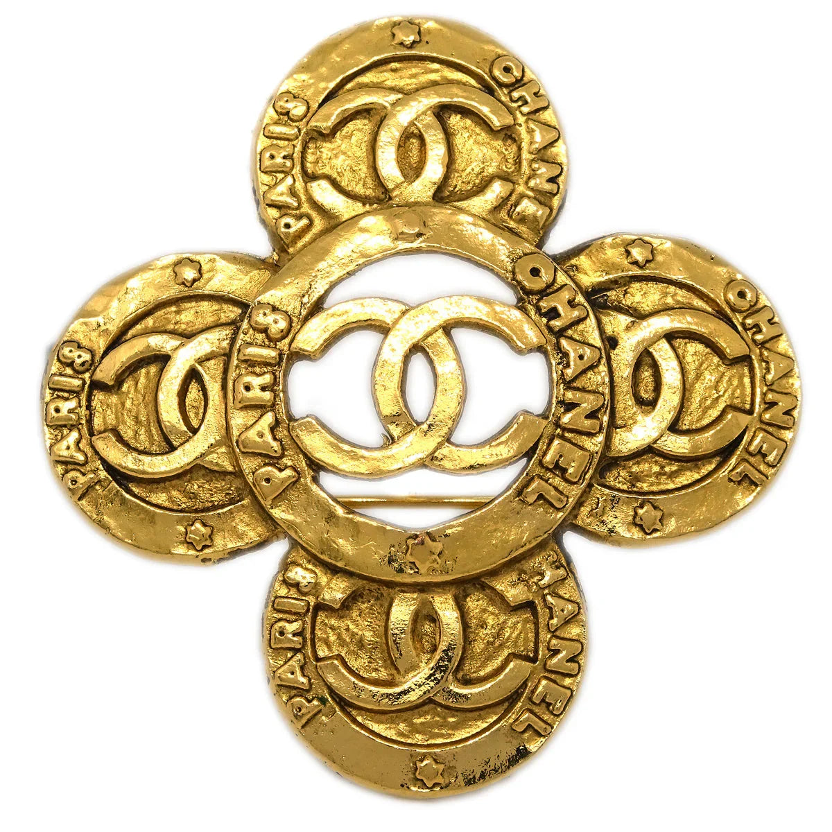 Chanel 1993 Flower Motif Brooch Pin Gold 28/1231