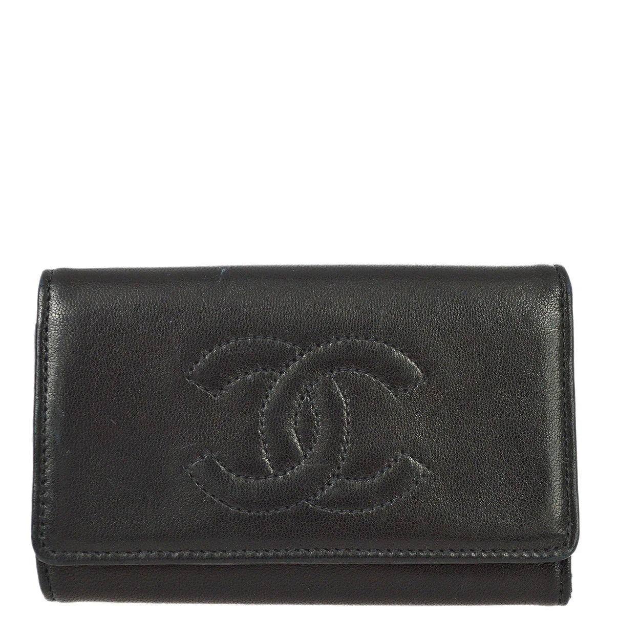 Chanel 1997-1999 Key Case Black Lambskin Small Good