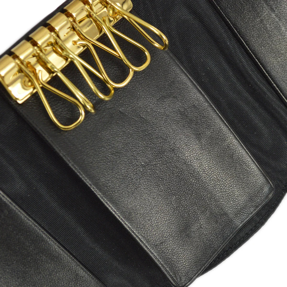 Chanel 1997-1999 Key Case Black Lambskin Small Good