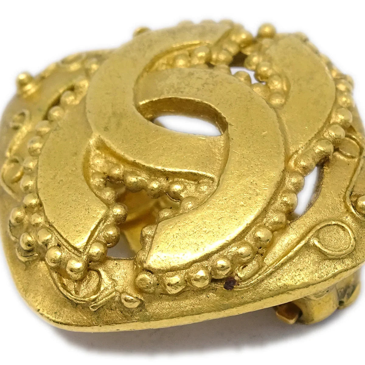 Chanel Rhombus Earrings Clip-On Gold 96A