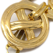 Chanel Dangle Hoop Earrings Clip-On Gold 96P