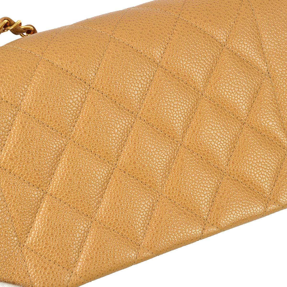 Chanel 1994-1996 Beige Caviar Small Diana Shoulder Bag