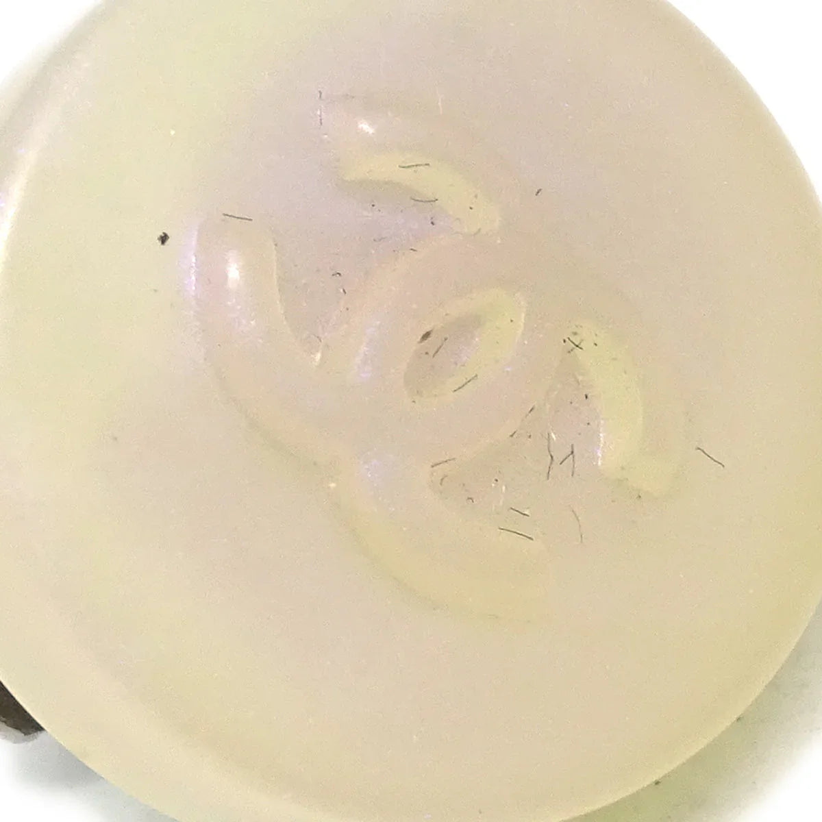 Chanel Button Earrings Clip-On White 00C