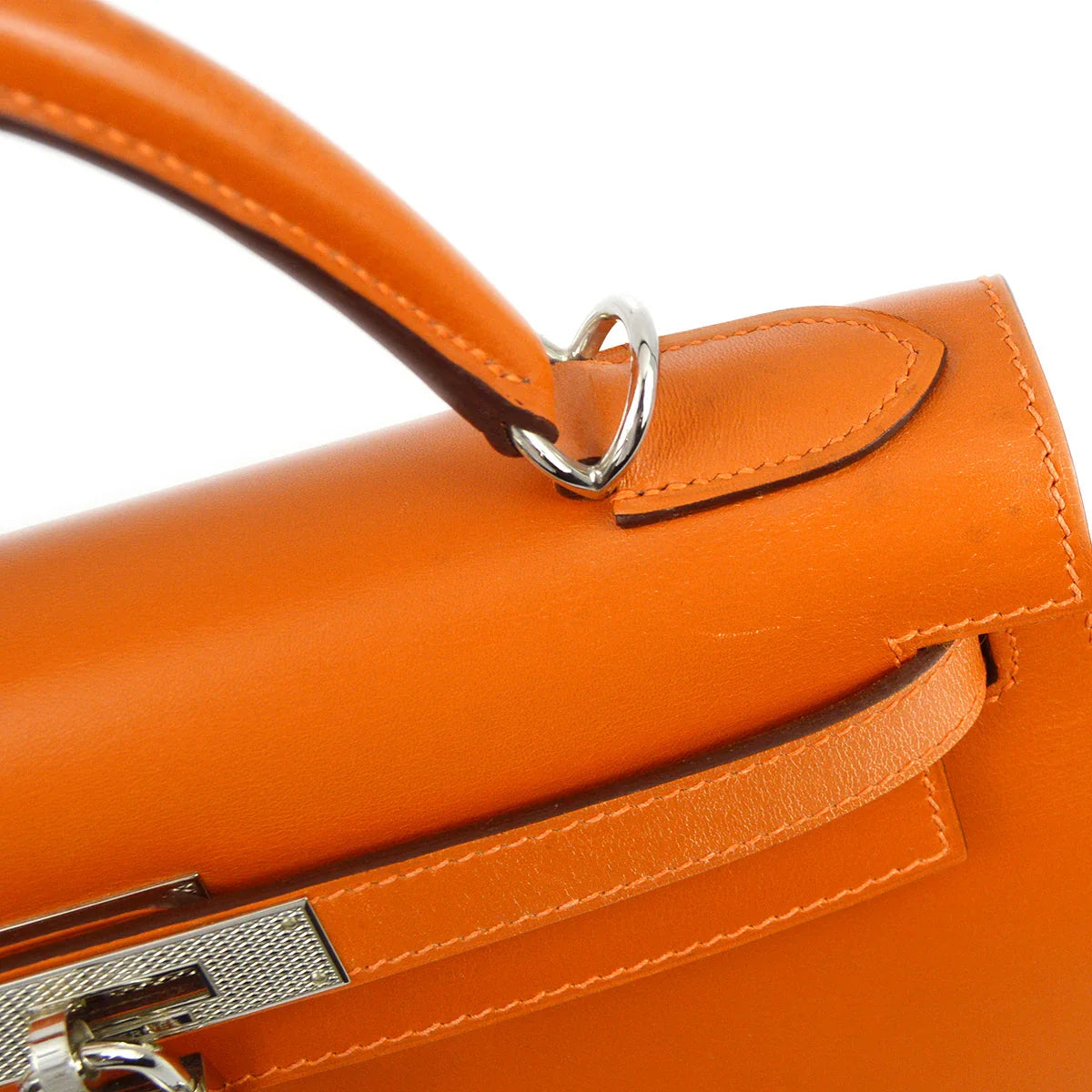 Hermes * 2004 Orange Box Calf Kelly 28 Sellier