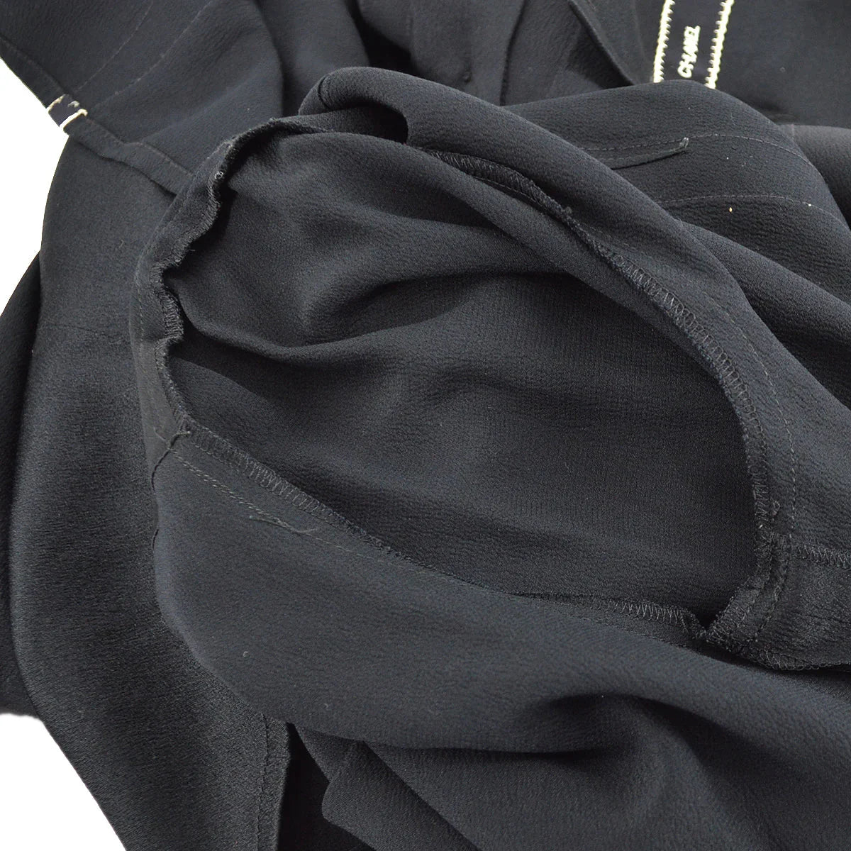 Chanel Ribbon Blouse Shirt Black 94A #36