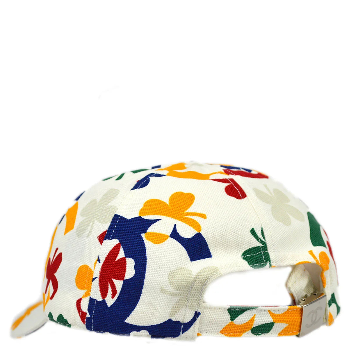 Chanel White Cap Hat Clover Small Good #M