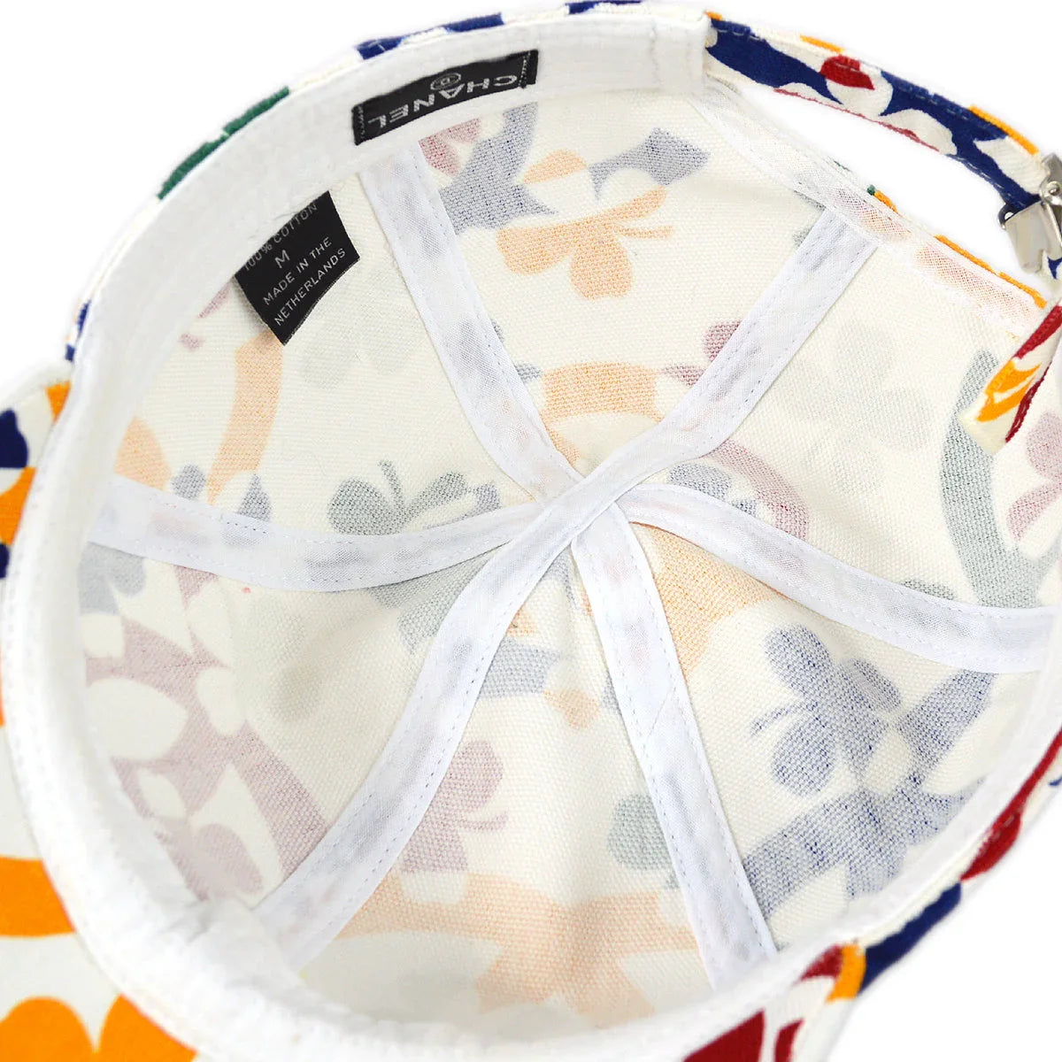 Chanel White Cap Hat Clover Small Good #M