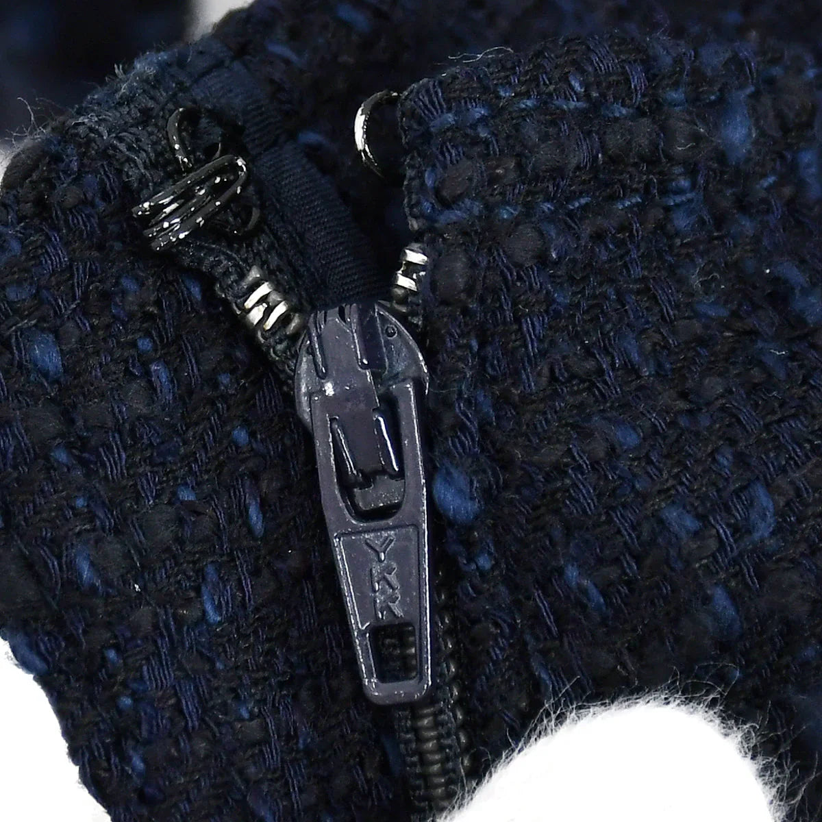 Chanel Boucle Pants Black Navy 01P #48