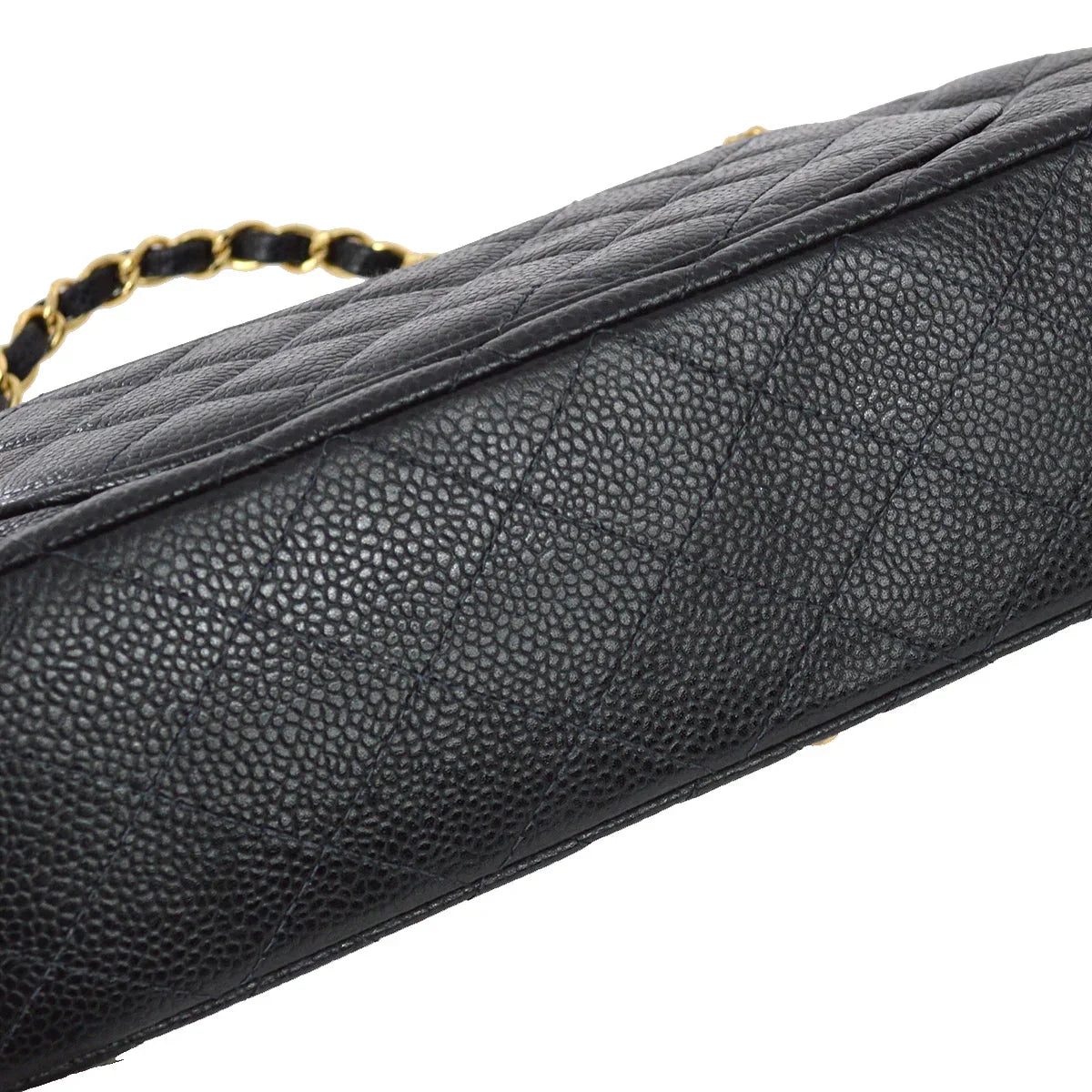 Chanel 2001-2003 Black Caviar Small Classic Double Flap Shoulder Bag
