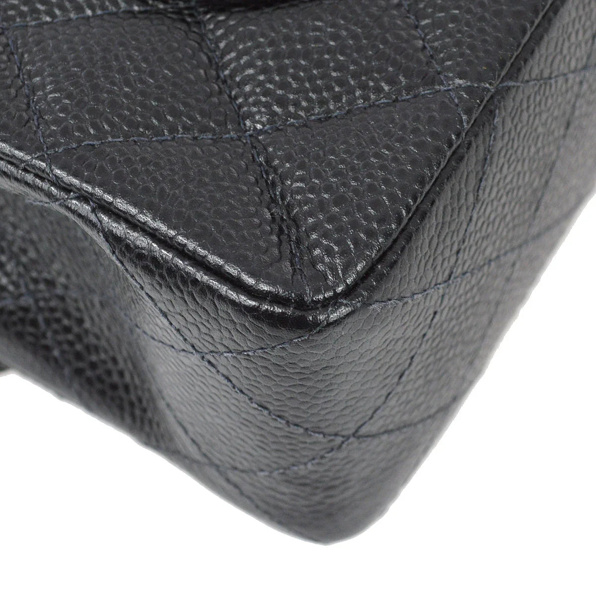 Chanel 2001-2003 Black Caviar Small Classic Double Flap Shoulder Bag