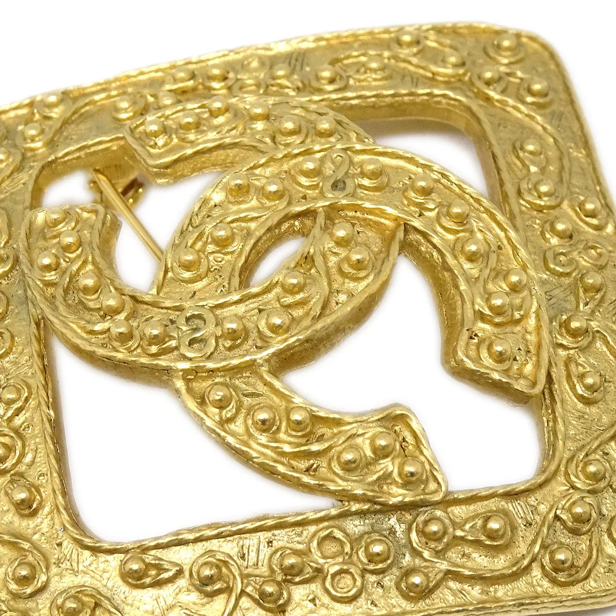 Chanel Rhombus Brooch Pin Gold 94A