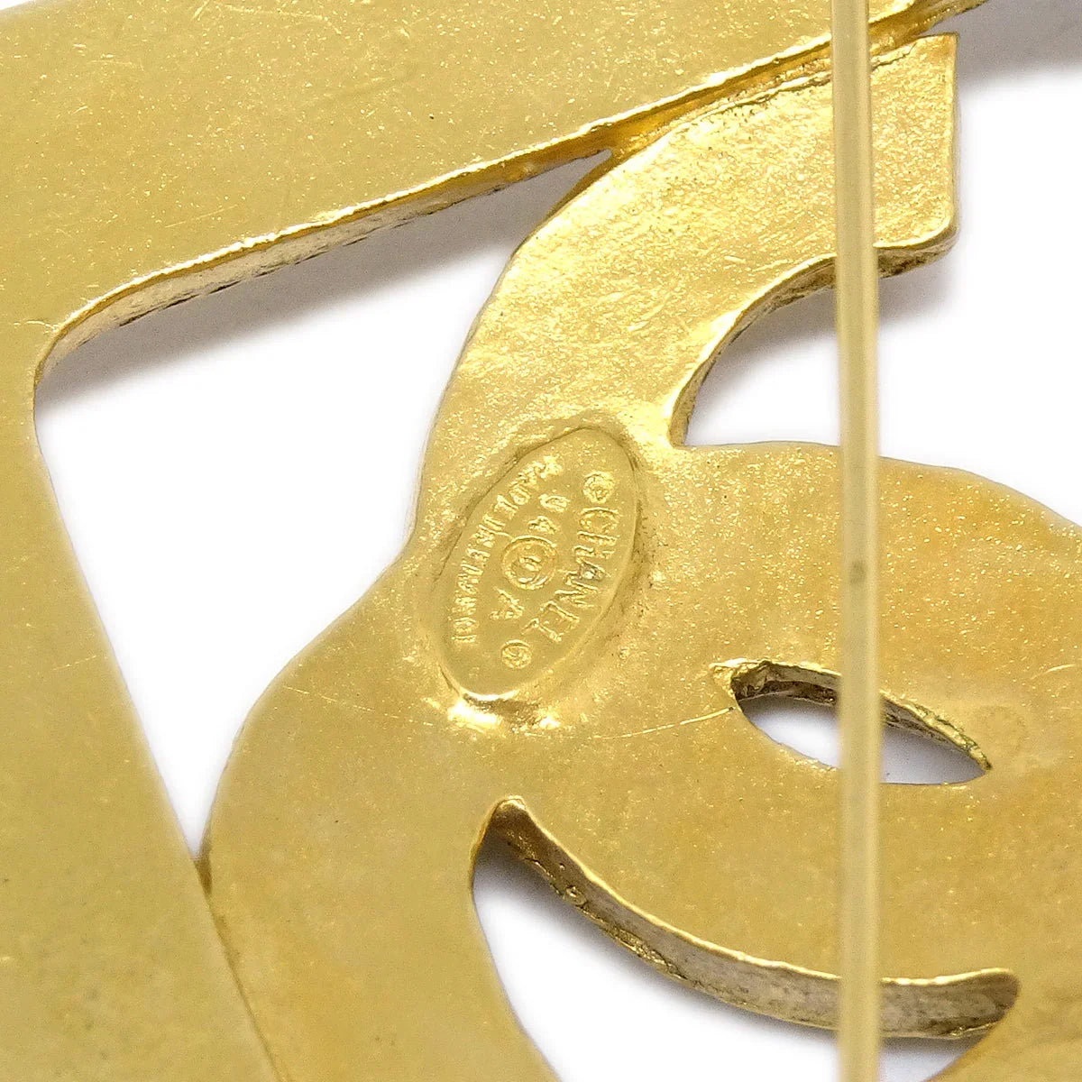 Chanel Rhombus Brooch Pin Gold 94A