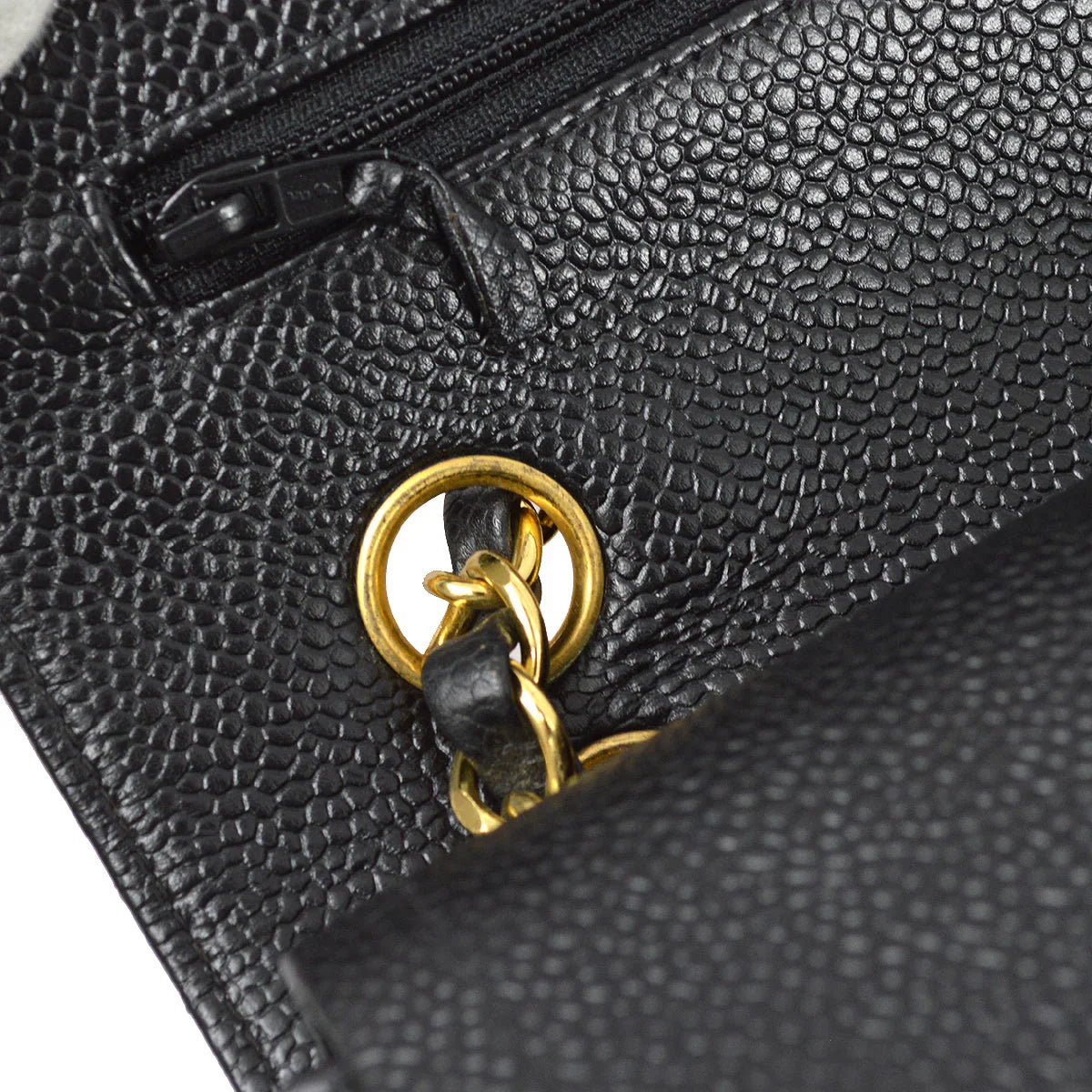 Chanel 2000-2001 Black Caviar Small Classic Double Flap Shoulder Bag