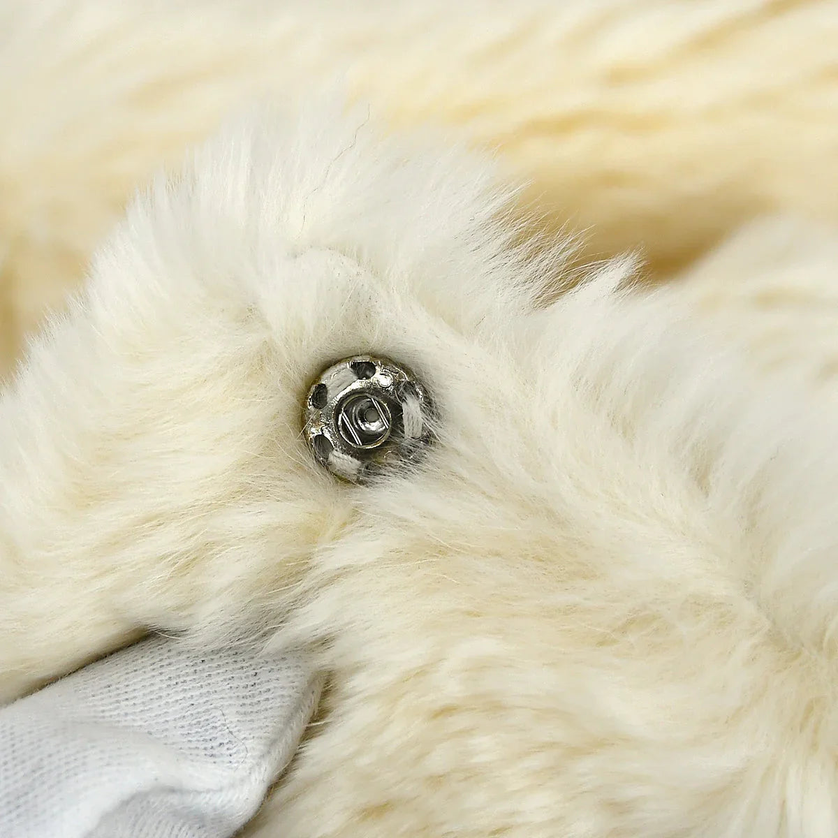 Chanel Fur Shawl Muffler Stole White