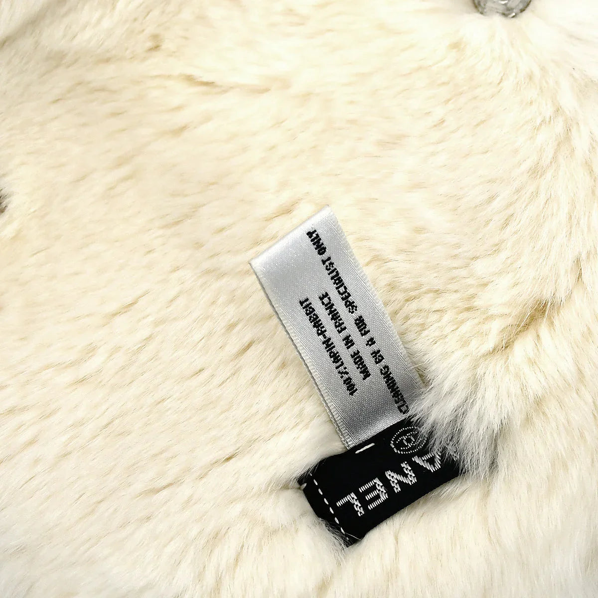 Chanel Fur Shawl Muffler Stole White