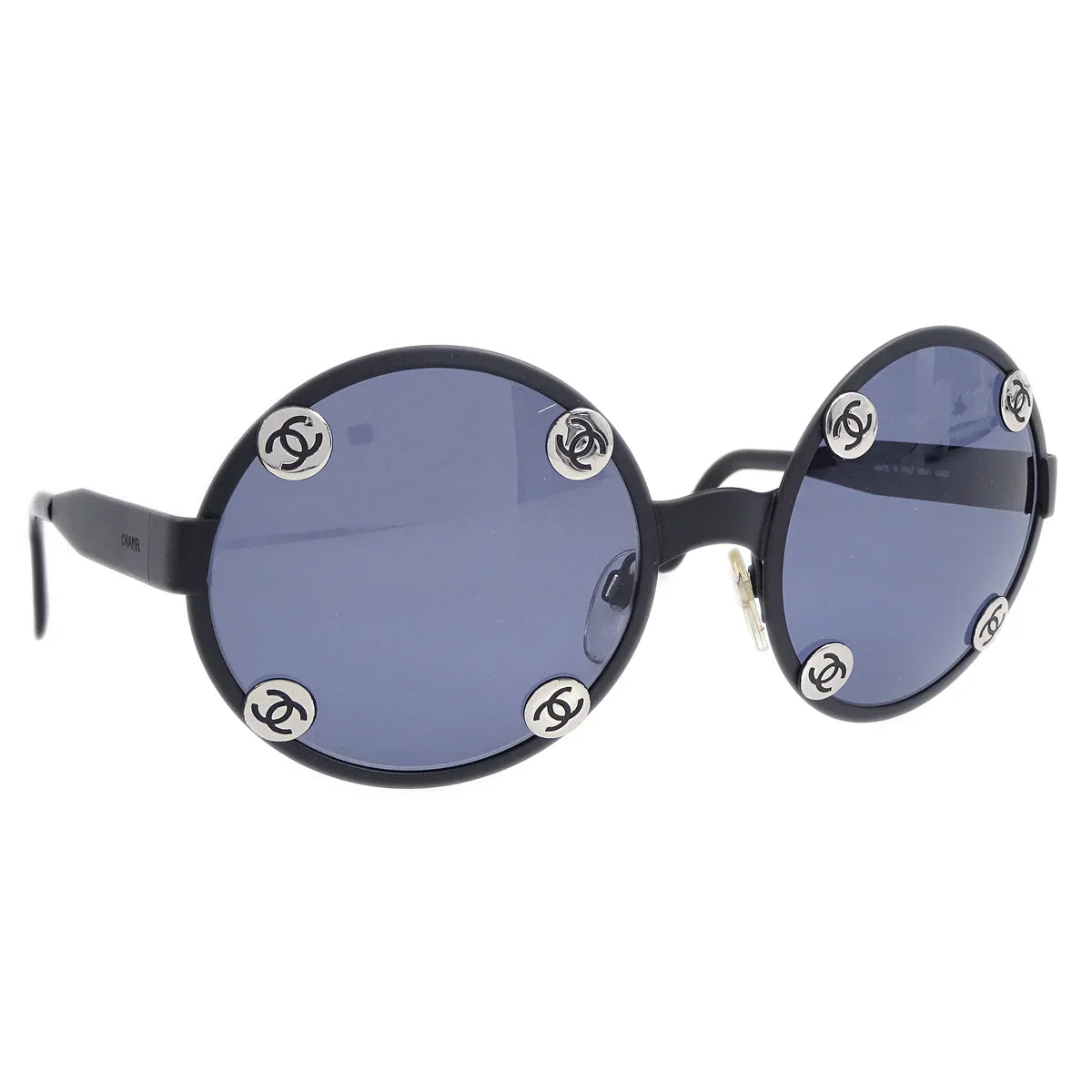 Chanel Black Round Sunglasses Eyewear