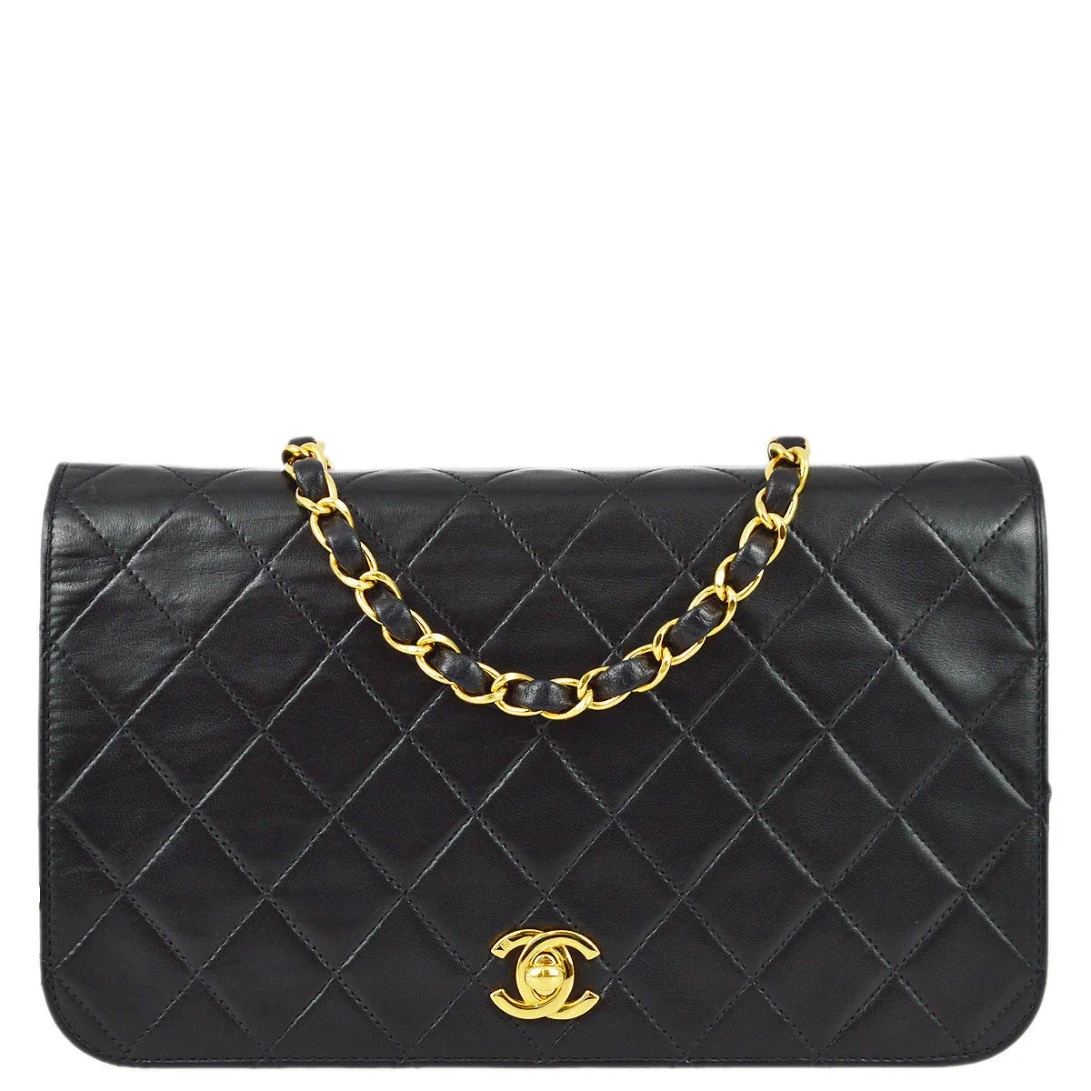 Chanel 2001-2003 Lambskin Small Turnlock Full Flap Bag