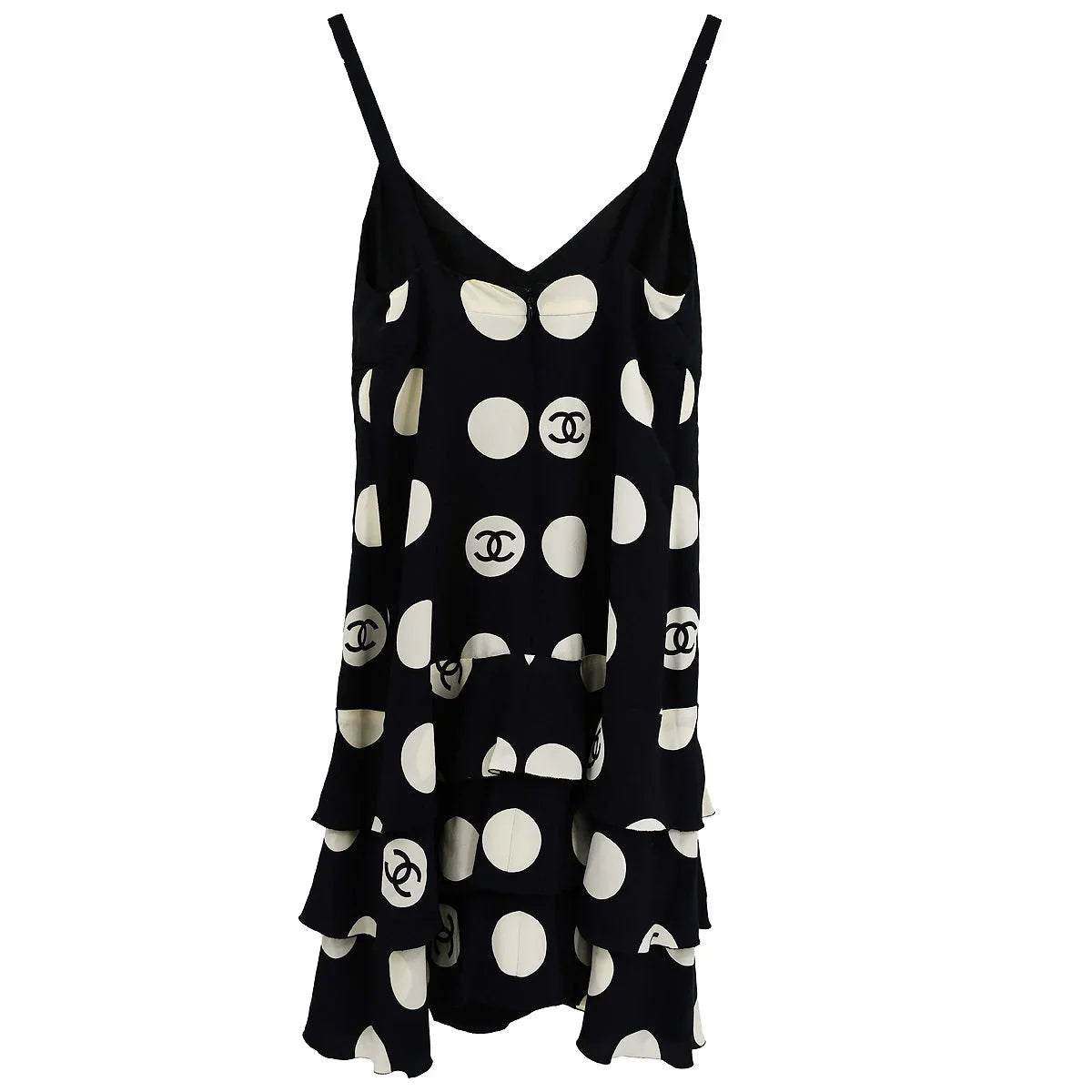 Chanel Spring 1997 Runway polka-dot ruffled silk dress #38